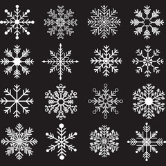 Chalkboard Snowflakes Silhouette