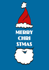 Christmas Typographic Background. Merry Christmas. Santa