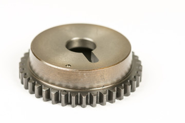 Gear wheel isolated over white background