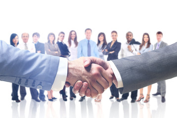 handshake isolated on business background
