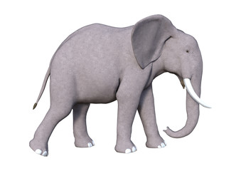 Fototapeta na wymiar 3D Rendering Elephant on White