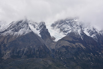 Fototapeta na wymiar Landscape of mountain and lake in Patagonia Chile
