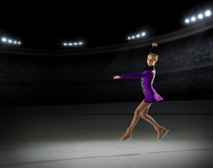 Fototapeta na wymiar Young girl figure skater