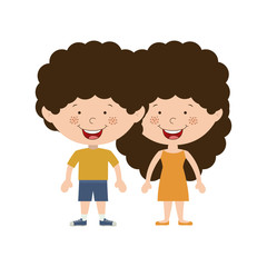Boy and girl cartoon icon. Kid childhood little people and person theme. Isolated design. Vector illustration