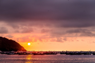 Sunset in Ecuador on the pacific side near Puerto Lopez ( Whale Watching )