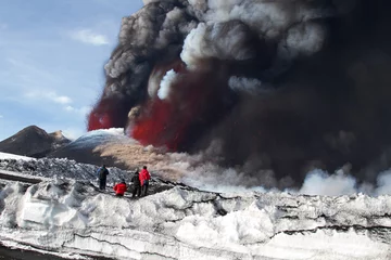 Papier Peint photo Lavable Volcan Éruption du volcan Etna