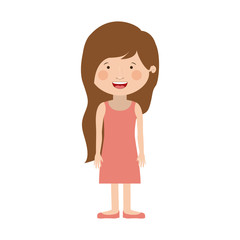 Girl cartoon icon. Kid childhood little people and person theme. Isolated design. Vector illustration