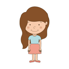 Girl cartoon icon. Kid childhood little people and person theme. Isolated design. Vector illustration