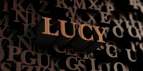 Lucy - Wooden 3D rendered letters/message.  Can be used for an online banner ad or a print postcard.