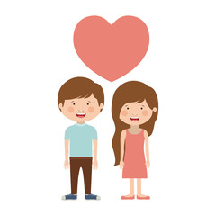 Obraz na płótnie Canvas Boy and girl cartoon in love icon. Kid childhood little people and person theme. Isolated design. Vector illustration