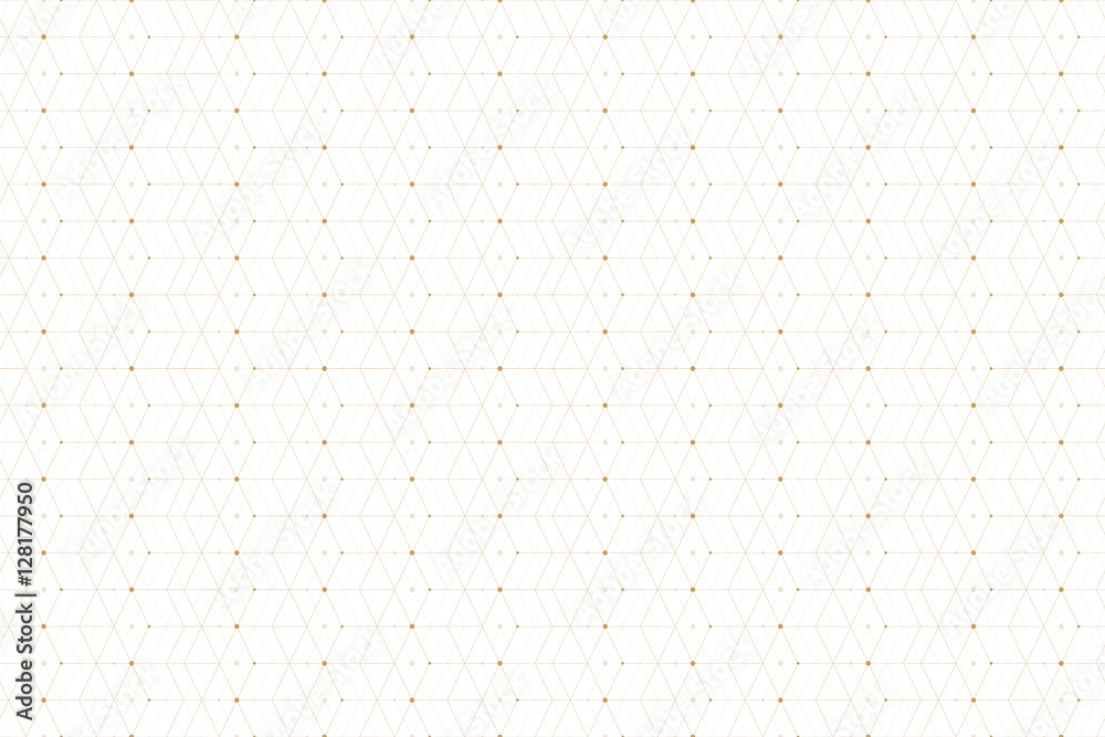 Poster Geometric seamless pattern with connected line and dots. Graphic background connectivity. Modern stylish polygonal backdrop for your design. Vector illustration.