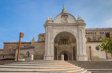 Entrance of the cathedral in Tarazona