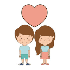 Boy and girl cartoon in love icon. Kid childhood little people and person theme. Isolated design. Vector illustration