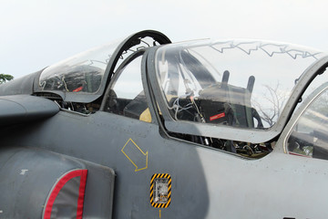 Fototapeta na wymiar cockpit of military aircraft
