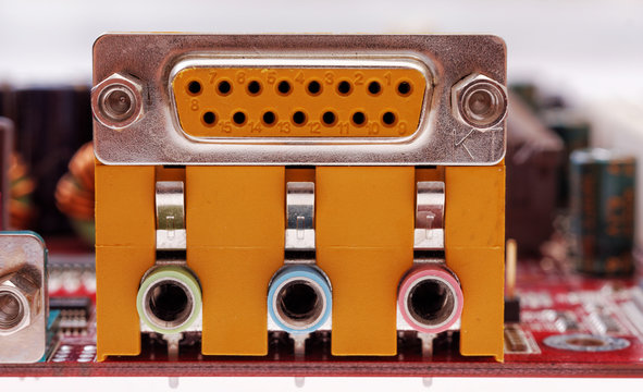 Monitor connector extreme close-up