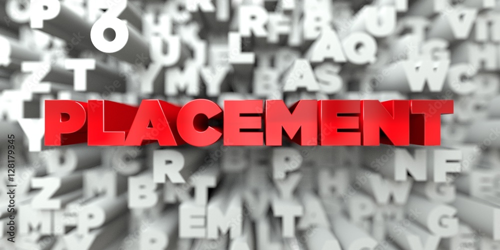 Fototapete placement - red text on typography background - 3d rendered royalty free stock image. this image can