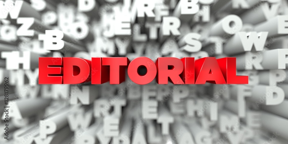 Fototapete editorial - red text on typography background - 3d rendered royalty free stock image. this image can