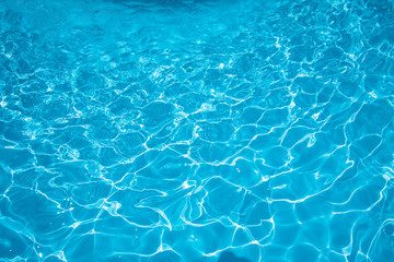 Fototapeta na wymiar Blue water surface and ripple wave in pool