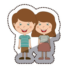 Boy and girl cartoon icon. Kid childhood little people and person theme. Isolated design. Vector illustration