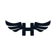 initial letter wings logo logotype
