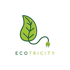 Eco energy symbol icon logo logotype template - Green ecology friendly electricity