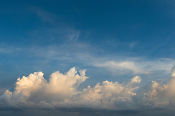 Cumulus cloud and sunlight panorama