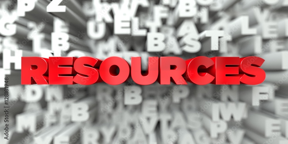 Fototapete resources - red text on typography background - 3d rendered royalty free stock image. this image can