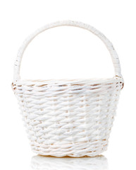 basket to celebrate Easter on a white background