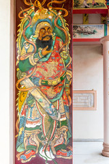 Obraz premium Zhang Fei deva paint fine art on the door of chinese temple