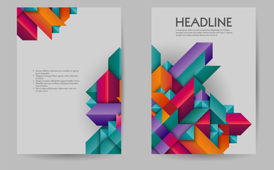 Business brochure design layout template, geometric abstract, eps10 vector