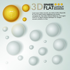 3d spheres flat layout background