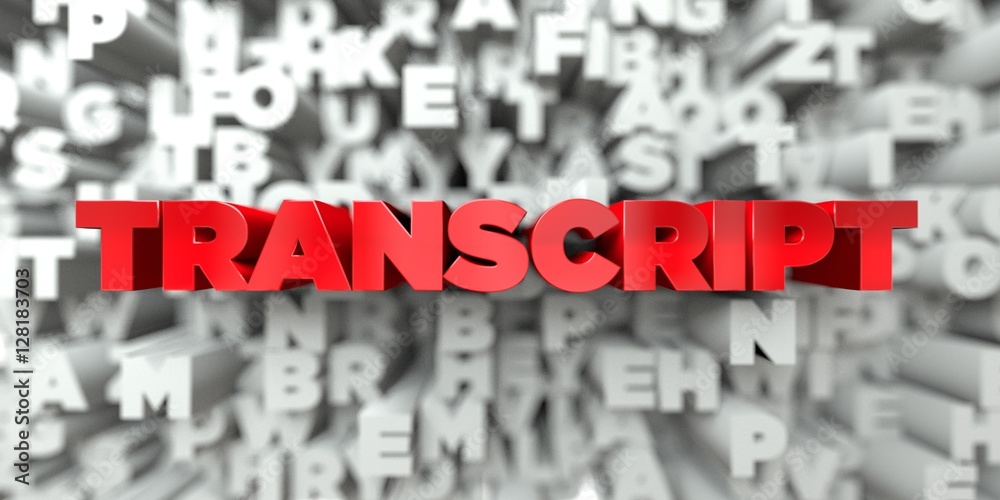 Fototapete transcript - red text on typography background - 3d rendered royalty free stock image. this image ca