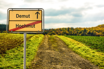 Schild 174 - Demut