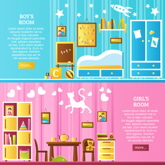 Baby Room Interior Horizontal Banners