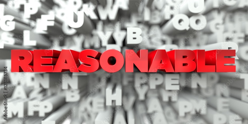Fototapete reasonable - red text on typography background - 3d rendered royalty free stock image. this image ca