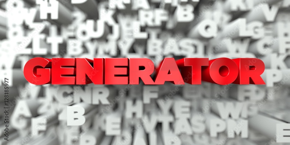 Fototapete generator - red text on typography background - 3d rendered royalty free stock image. this image can