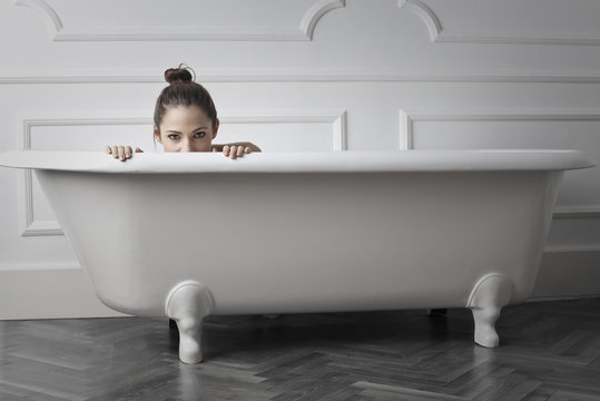 Hiding in the bathroom