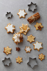 Christmas and new year cookies and cutters