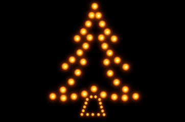 Christmas tree of burning candles