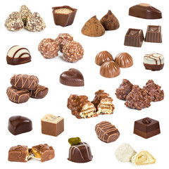 Set of chocolate candies