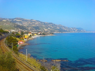 Obraz premium view of the Côte d'Azur Mediterranean, France