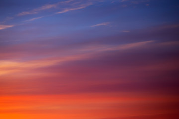 Fiery orange colorful sunset sky. Beautiful sky.