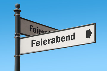 Fototapeta premium Schild 175 - Feierabend