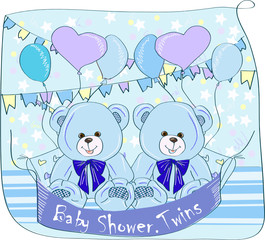 Twins baby shower, Boys