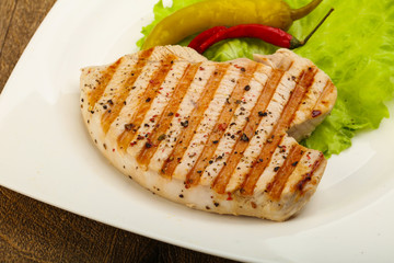 Grilled pork steak