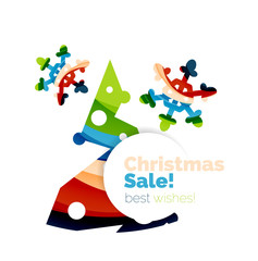 Geometric Christmas sale or promotion ad banner