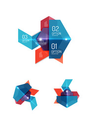 Set of abstract geometric paper graphic layouts