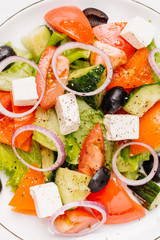 Salad with feta cheese and sun-dried olives