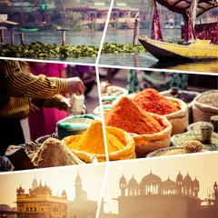 Keuken spatwand met foto Collage of India images - travel background (my photos) © Curioso.Photography
