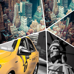 Collage of New Jork ( USA ) images - travel background (my photo